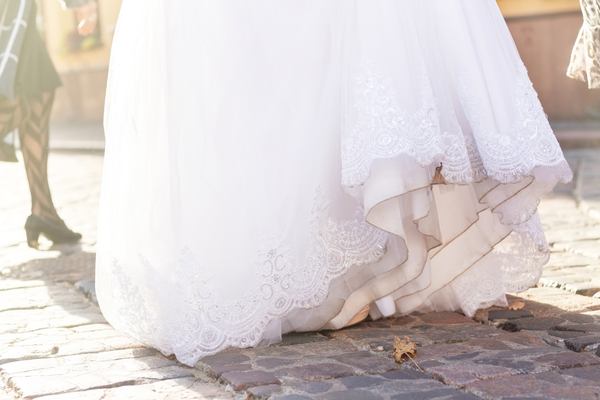 Wedding dress turning discount yellow